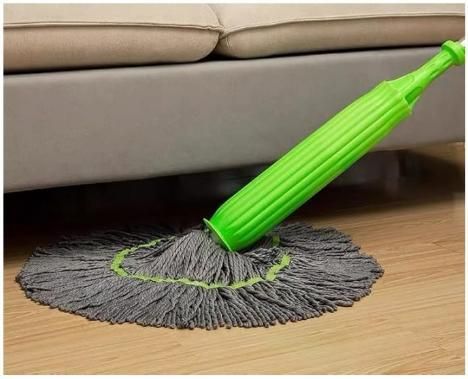 Self-Twisting 360° Rotating Microfiber Mop with Steel Handle (55 CM)