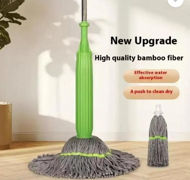 Self-Twisting 360° Rotating Microfiber Mop with Steel Handle (55 CM)