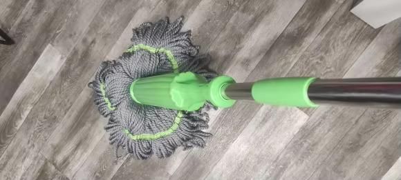 Self-Twisting 360° Rotating Microfiber Mop with Steel Handle (55 CM)